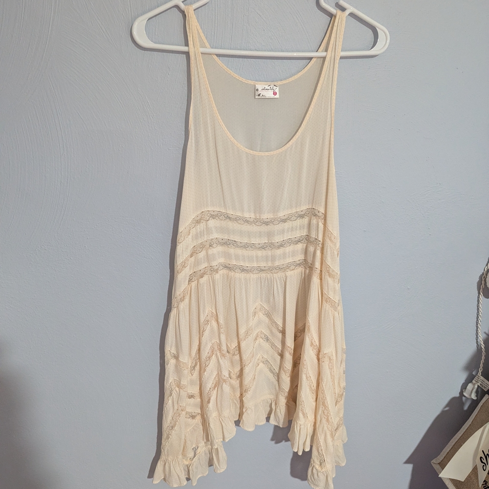 Free People Cream Sleeveless Top